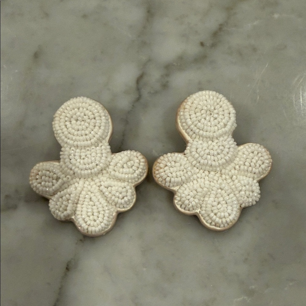 J. crew White Beaded Earrings